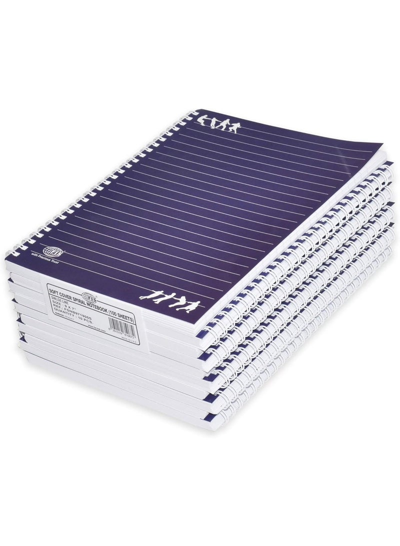 FIS Spiral Soft Cover Notebook Single Line 9X7 Inch, 100-Sheets 10-Piece - FSNB971905S - Image 1